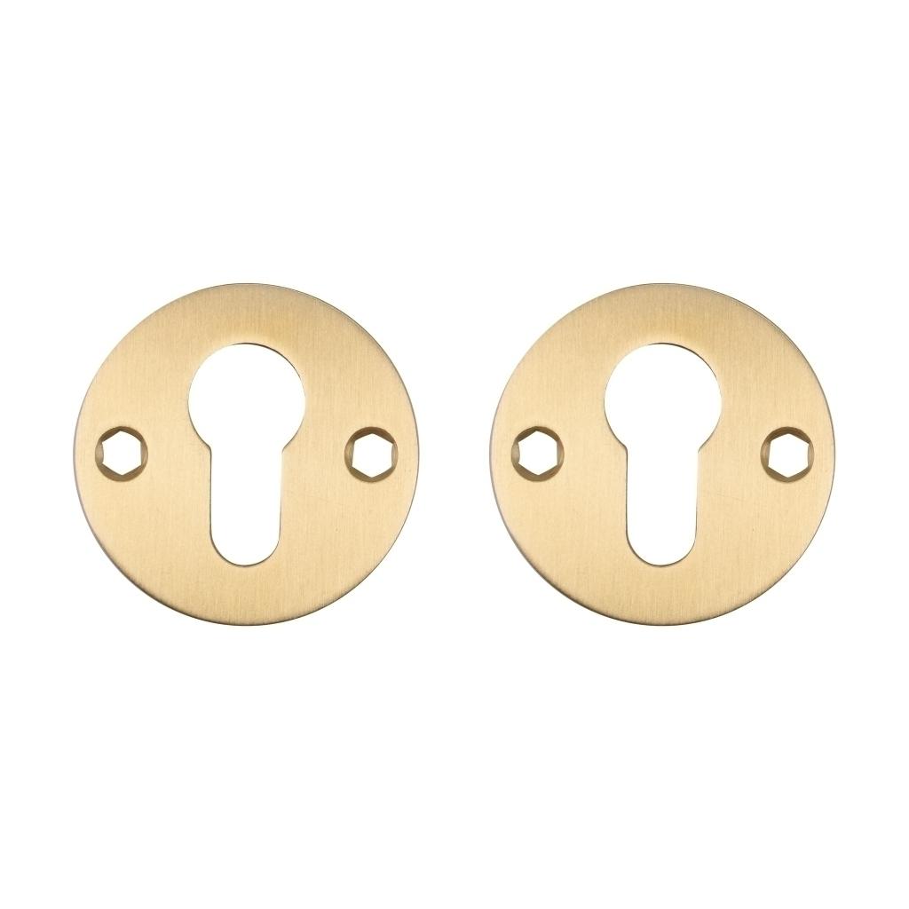 Cylinderskiltesæt til dråbecylinder - CC 38 mm - Mat messing