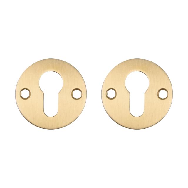 Cylinderskiltesæt til dråbecylinder - CC 38 mm - Mat messing