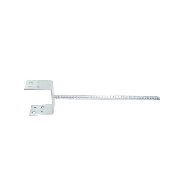 U-formet stolpebærer - 101x90x400 mm - Varmforzinket