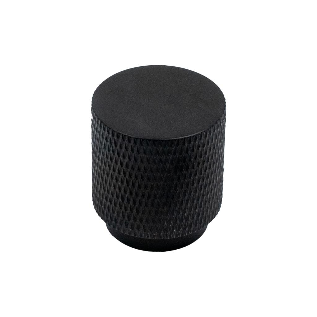 Møbelknop Essence - Ø25 mm - Matsort/diamantmønster