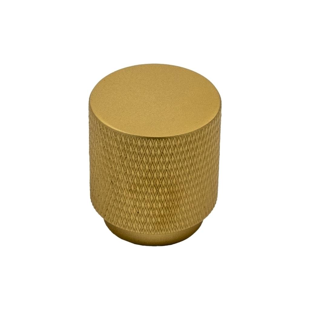 Møbelknop Essence - Ø25 mm - Mat messing/diamantmønster