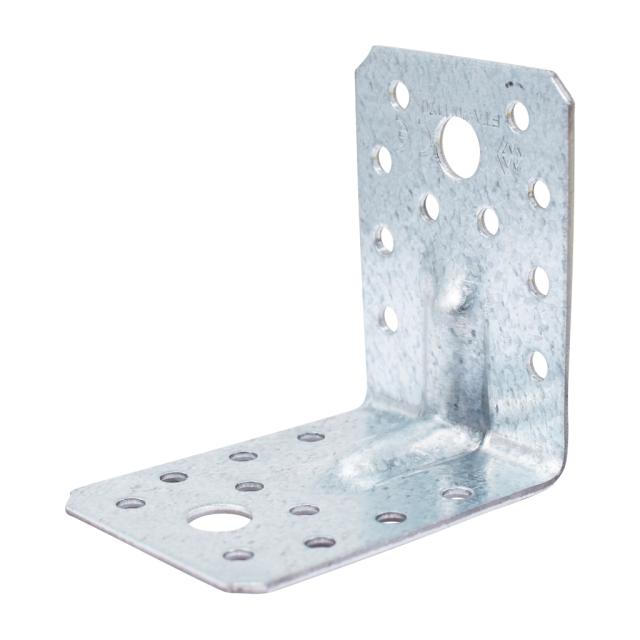 Vinkelbeslag m/rib - 70x55x2 mm - Galvaniseret