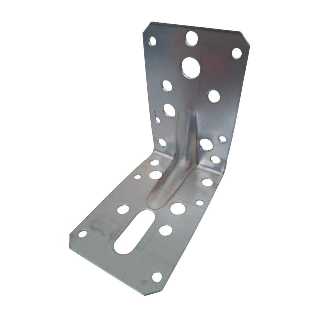 Vinkelbeslag m/rib - 90x60x2 mm - Galvaniseret
