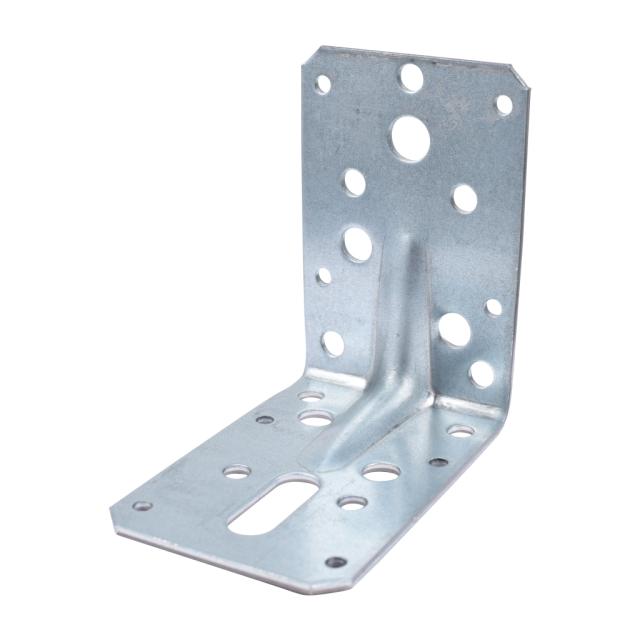 Vinkelbeslag m/rib - 90x60x2,5 mm - Galvaniseret