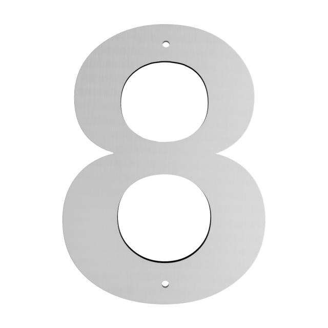 Husnummer 8 m/skruehuller - 100 mm - Galvaniseret