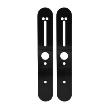 Bagplader til smalprofil dørlås - 310 mm - Matsort