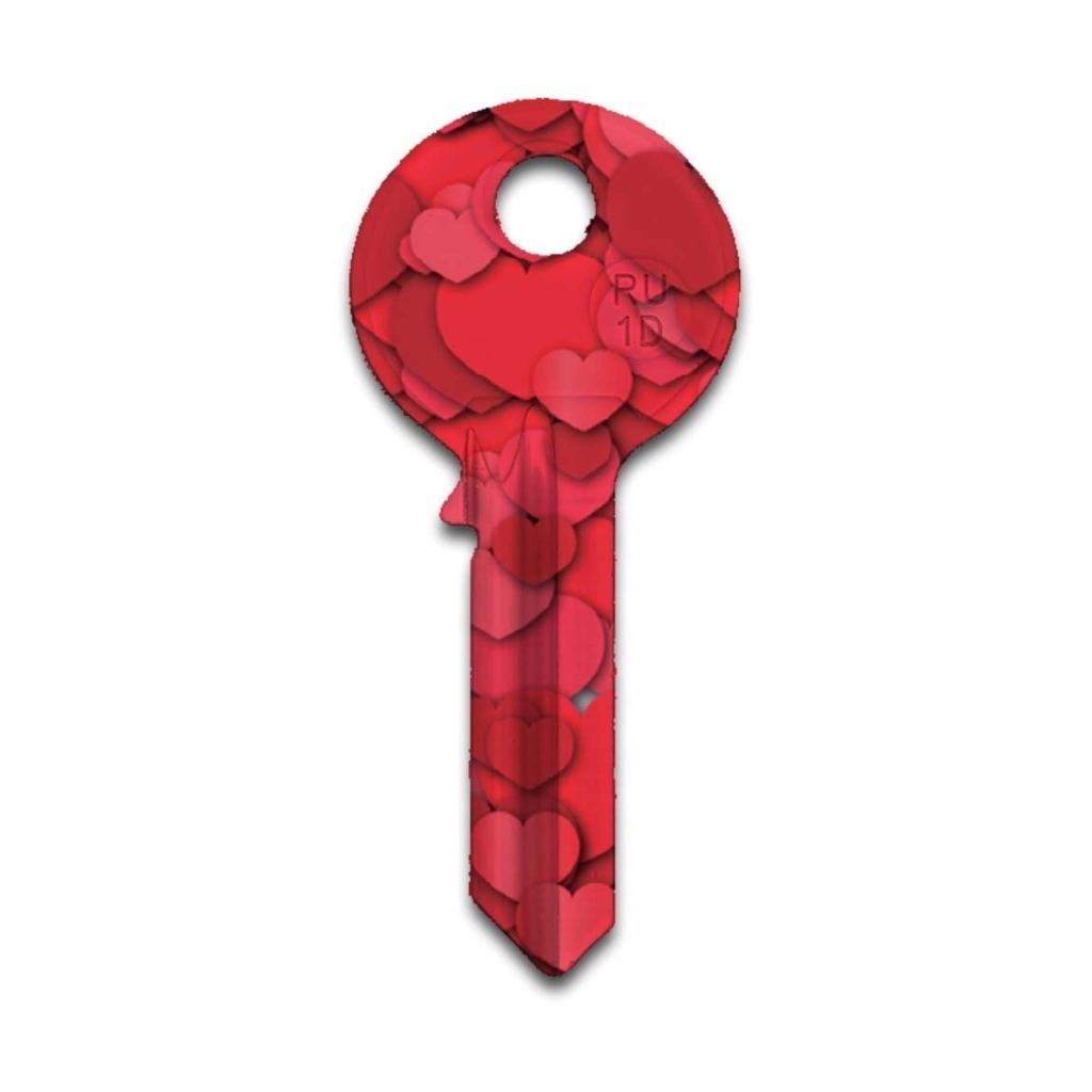 Nøgleemne - 5-stift - Hearts Red-motiv 